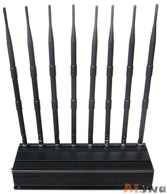 8 UHF VHF Jammer κεραιών 16W, ασύρματο Διαδίκτυο Wimax Jammer 315Mhz/433Mhz 4G Lte