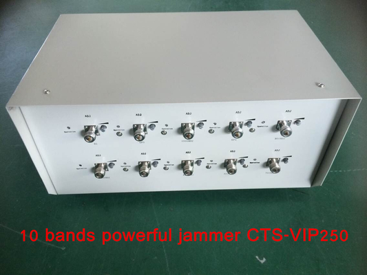 UHF VHF Jammer 25kg 250W συσκευή 34*13*27cm για το δίκτυο 2G 3G 4G Wifi
